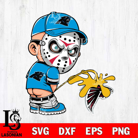 Carolina Panthers Jason Voorhees Piss On Atlanta Falcons Svg Eps Dxf Png File, Digital Download, Instant Download