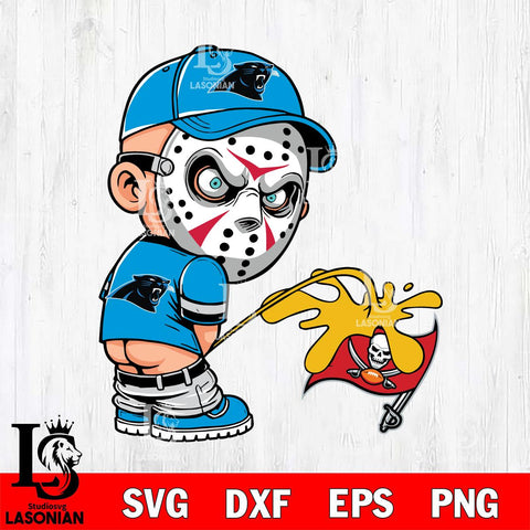 Carolina Panthers Jason Voorhees Piss On Tampa Bay Buccaneers Svg Eps Dxf Png File, Digital Download, Instant Download