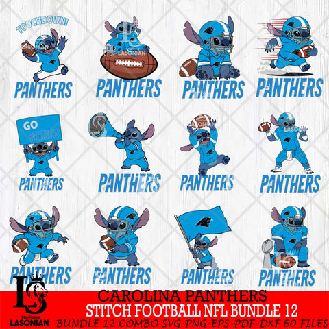 Carolina Panthers Lilo and stitch Football NFL Bundle 12 SVG DXF EPS PNG FILE, NFL File Cut, Digital Download,Instant Download, Silhouette, Cricut