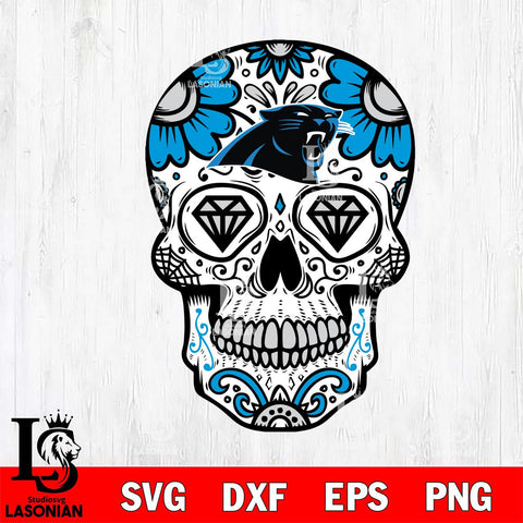 Carolina Panthers Mexico Skull SVG 2
