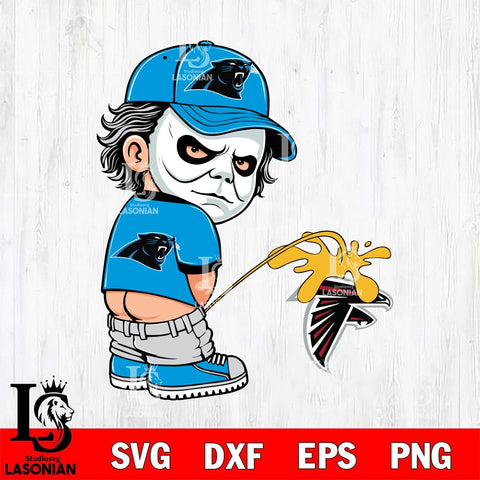 Carolina Panthers Michael Myers Piss On Atlanta Falcons Svg Eps Dxf Png File, Digital Download, Instant Download