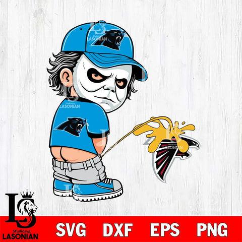 Carolina Panthers Michael Myers Piss On Atlanta Falcons Svg Eps Dxf Png File, Digital Download, Instant Download