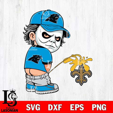 Carolina Panthers Michael Myers Piss On New Orleans Saints Svg Eps Dxf Png File, Digital Download, Instant Download