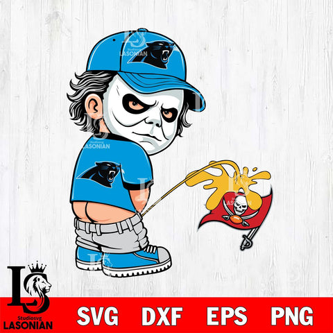 Carolina Panthers Michael Myers Piss On Tampa Bay Buccaneers Svg Eps Dxf Png File, Digital Download, Instant Download