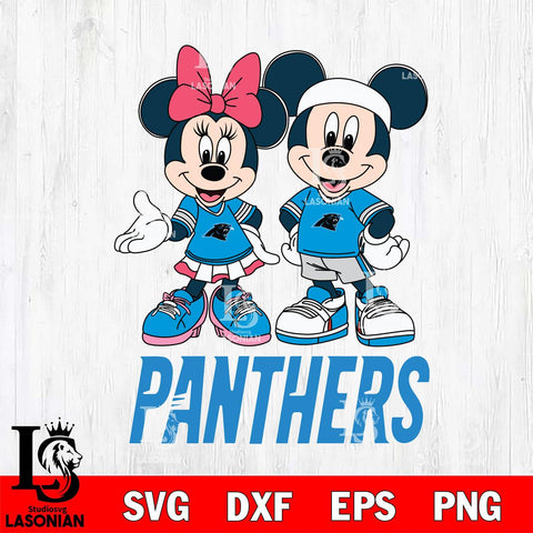 Carolina Panthers Mickey And Minnie Football Svg Eps Dxf Png File, NFL svg , Digital Download , Instant Download, Cricut File