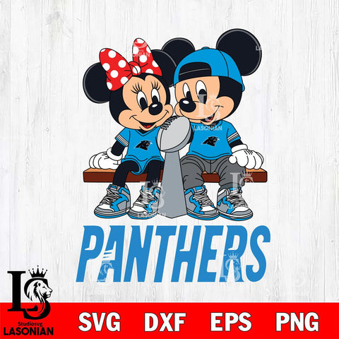 Carolina Panthers Mickey And Minnie Football Champions Svg Eps Dxf Png File, NFL svg , Digital Download , Instant Download, Cricut File