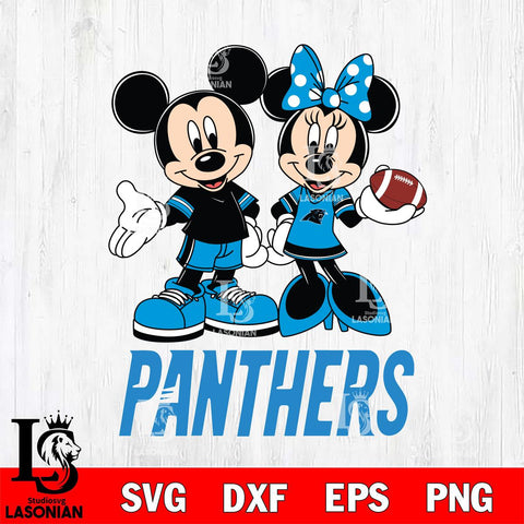 Carolina Panthers Mickey Minnie Football Svg Eps Dxf Png File, NFL svg , Digital Download , Instant Download, Cricut File