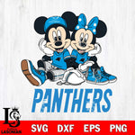 Carolina Panthers Mickey Minnie Mouse Football Sit Svg Eps Dxf Png File, Bundle NFl svg , File Cut , Digital Download , Instant Download, Laser Cut Svg Files