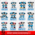 Carolina Panthers Mickey Minnie Mouse NFL Bundle 12 Svg Eps Dxf Png File, Bundle NFl svg , File Cut , Digital Download , Instant Download, Laser Cut Svg Files