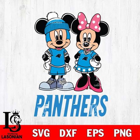 Carolina Panthers Mickey Minnie Mouse Pink Svg Eps Dxf Png File, Bundle NFl svg , File Cut , Digital Download , Instant Download, Laser Cut Svg Files