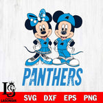 Carolina Panthers Mickey Minnie Mouse rugby ball Svg Eps Dxf Png File, Bundle NFl svg , File Cut , Digital Download , Instant Download, Laser Cut Svg Files