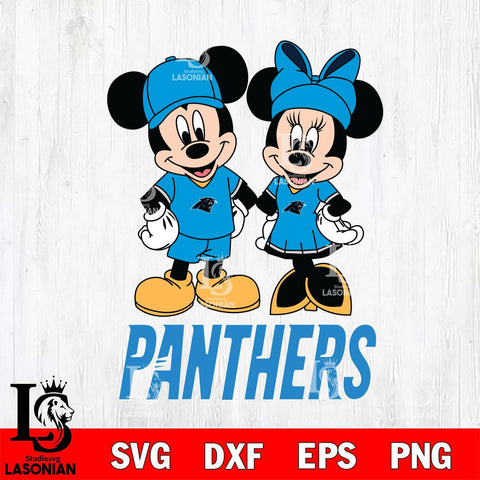 Carolina Panthers Mickey Minnie Rugby Svg Eps Dxf Png File, Bundle NFl svg , File Cut , Digital Download , Instant Download, Laser Cut Svg Files