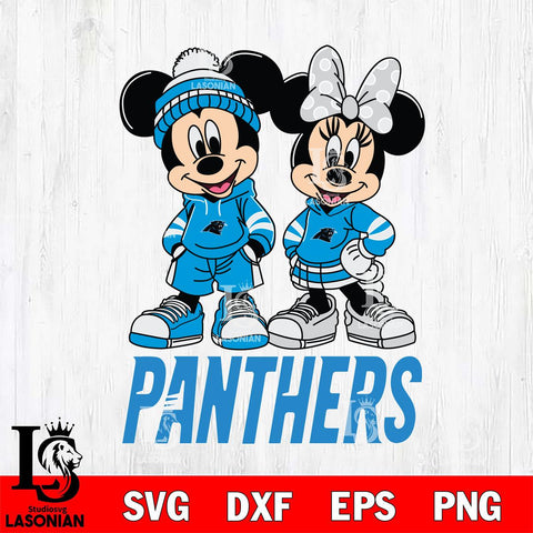 Carolina Panthers Mickey Minnie Rugby Hoodie Svg Eps Dxf Png File, Bundle NFl svg , File Cut , Digital Download , Instant Download, Laser Cut Svg Files