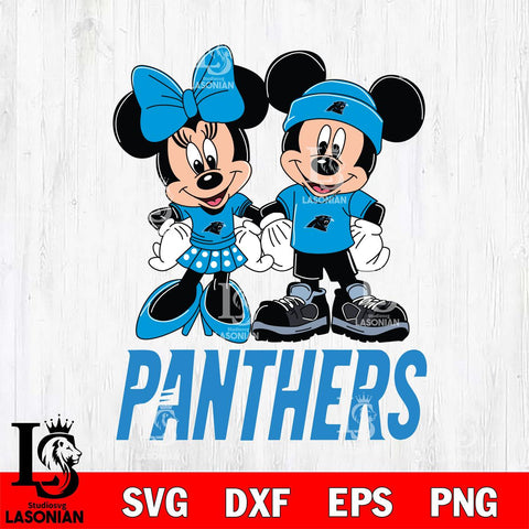 Carolina Panthers Mickey Minnie Rugby ball Svg Eps Dxf Png File, Bundle NFl svg , File Cut , Digital Download , Instant Download, Laser Cut Svg Files