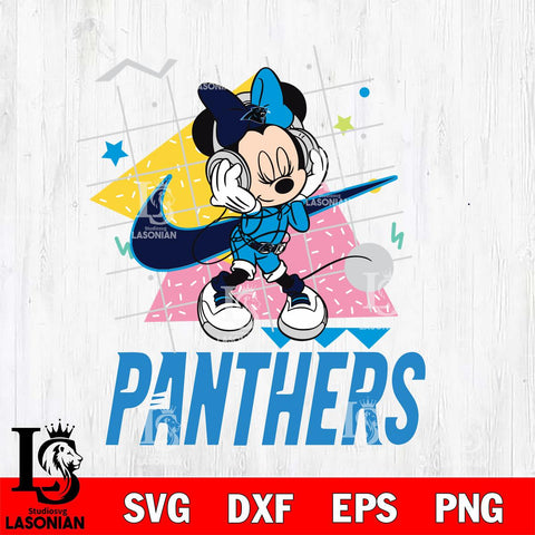 Carolina Panthers Minnie Mouse Dancing SVG DXF EPS PNG FILE, Disney Father day File Cut,Digital Download,Instant Download,Disney Svg Files
