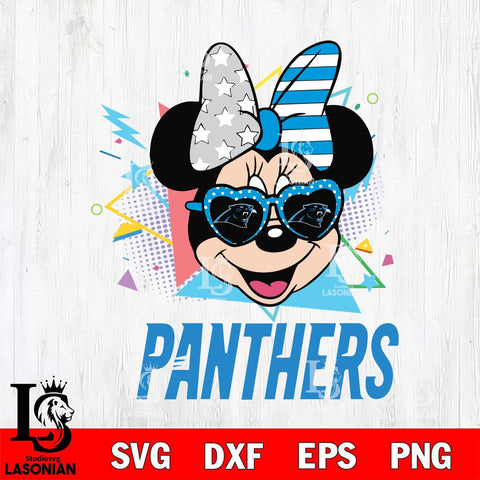 Carolina Panthers Minnie Mouse Love Sport SVG DXF EPS PNG FILE, Disney Father day File Cut,Digital Download,Instant Download,Disney Svg Files