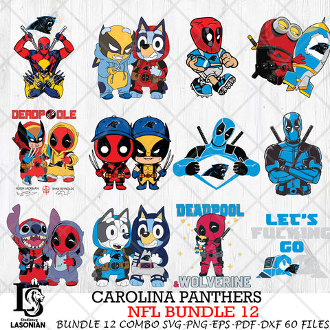 Carolina Panthers NFL Bundle 12 Svg Eps Dxf Png File, Digital Download, Instant Download