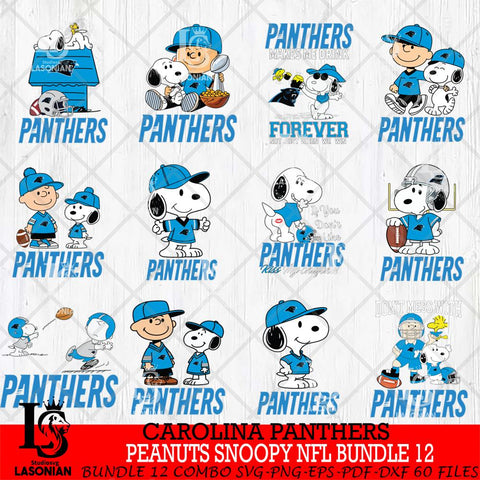 Carolina Panthers Peanuts Snoopy Player NFL Bundle 12 SVG DXF EPS PNG FILE,Snoopy File Cut, bundle nfl Digital Download,Instant Download, Silhouette