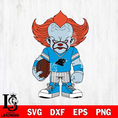 Carolina Panthers Pennywise Horror Sport 11 Svg Eps Dxf Png File, NFL svg, Digital Download, Instant Download