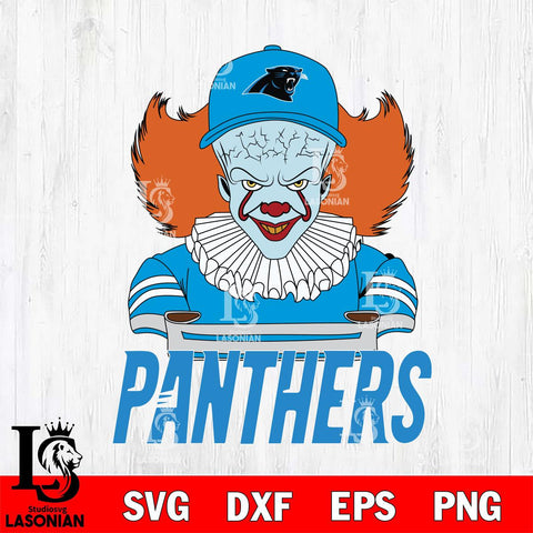 Carolina Panthers Pennywise Horror Sport 2 Svg Eps Dxf Png File, NFL svg, Digital Download, Instant Download