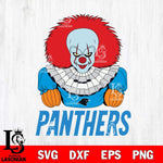 Carolina Panthers Pennywise Horror Sport 3 Svg Eps Dxf Png File, NFL svg, Digital Download, Instant Download