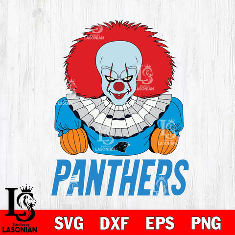 Carolina Panthers Pennywise Horror Sport 3 Svg Eps Dxf Png File, NFL svg, Digital Download, Instant Download