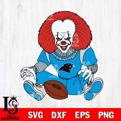 Carolina Panthers Pennywise Horror Sport 6 Svg Eps Dxf Png File, NFL svg, Digital Download, Instant Download