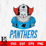 Carolina Panthers Pennywise Horror Sport 7 Svg Eps Dxf Png File, NFL svg, Digital Download, Instant Download