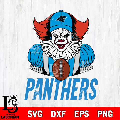 Carolina Panthers Pennywise Horror Sport 9 Svg Eps Dxf Png File, NFL svg, Digital Download, Instant Download