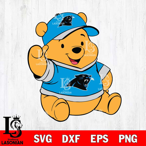 Carolina Panthers Pooh Bear Svg Eps Dxf Png File, Digital Download, Instant Download