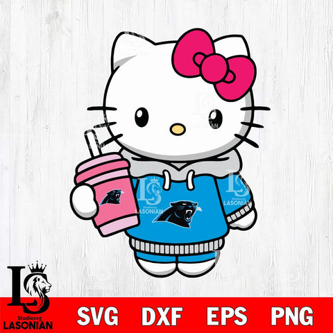Carolina Panthers Pretty Hello Kitty Svg Eps Dxf Png File, Digital Download, Instant Download