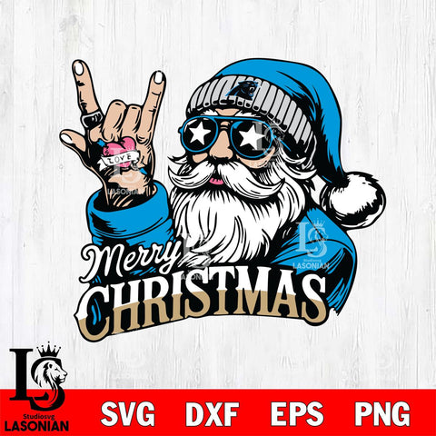 Carolina Panthers Rock Santa Claus Football Svg Eps Dxf Png File,NFL Svg Files,Digital Download,Sublimation,Instant Download