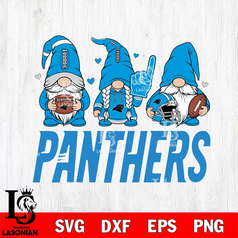 Carolina Panthers Rugby Gnome File Cut, NFL SVG, Digital Download , CHRISTMAS Criucut , Silhouette