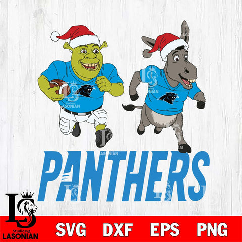 Carolina Panthers Shrek and Donkey Football Cricut,Christmas SVG DXF EPS PNG FILE, Digital Download,Instant Download, Silhouette