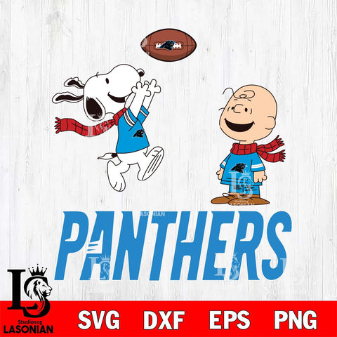 Carolina Panthers Snoopy & Charlie Brown Football Cricut,Christmas SVG DXF EPS PNG FILE, Digital Download,Instant Download, Silhouette
