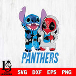 Carolina Panthers Stitch And Deadpool Cute Svg Eps Dxf Png File, Digital Download, Instant Download