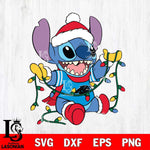 Carolina Panthers Stitch Christmas Lights Svg Eps Dxf Png File, Digital Download, Instant Download