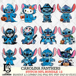 Carolina Panthers Stitch Horror Bundle 12 SVG Eps Dxf Png File, Bundle NFL svg, Digital Download, Instant Download
