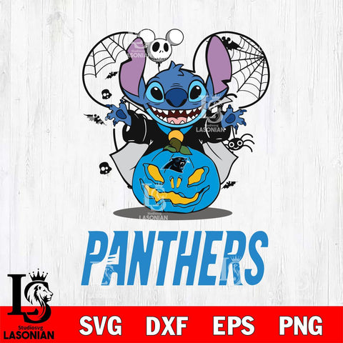 Carolina Panthers Stitch Horror Halloween Svg Eps Dxf Png File, Digital Download, Instant Download