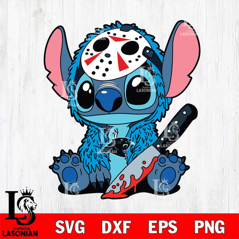 Carolina Panthers Stitch Jason Voorhees Svg Eps Dxf Png File, NFL svg, Digital Download, Instant Download