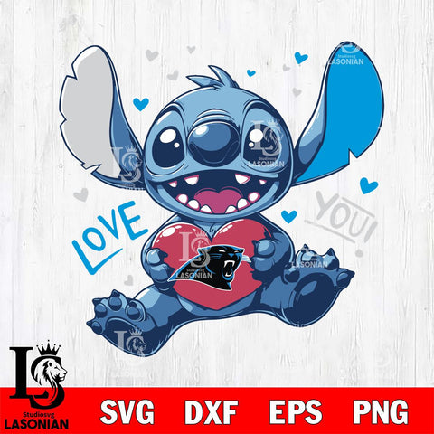 Carolina Panthers Stitch Love Svg Eps Dxf Png File, Digital Download, Instant Download