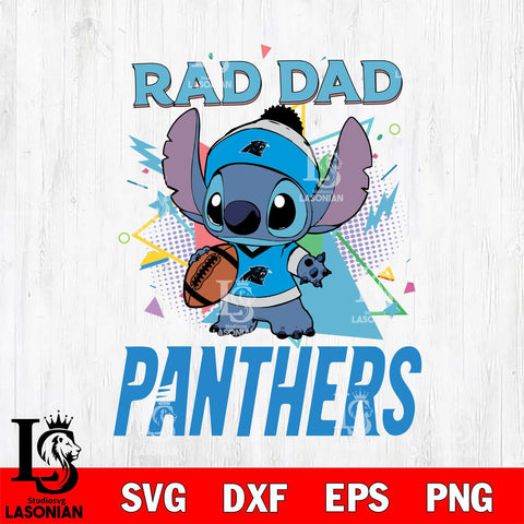 Carolina Panthers Stitch Rad Dad SVG DXF EPS PNG FILE, Disney Father day File Cut,Digital Download,Instant Download,Disney Svg Files