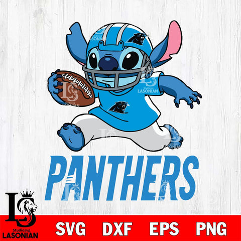 Carolina Panthers Stitch Run Football SVG DXF EPS PNG FILE, Stitch File Cut,NFL Digital Download,Instant Download, Silhouette