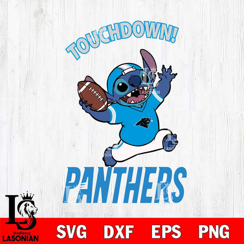 Carolina Panthers Stitch Touchdown SVG DXF EPS PNG FILE, NFL File Cut, Digital Download,Instant Download, Silhouette, Cricut