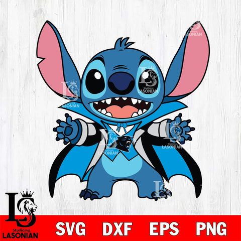 Carolina Panthers Stitch Vampire Football halloween Svg Eps Dxf Png File, NFL svg, Digital Download, Instant Download
