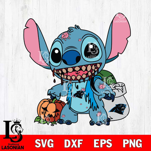 Carolina Panthers Stitch Zombie Football Svg Eps Dxf Png File, NFL svg, Digital Download, Instant Download