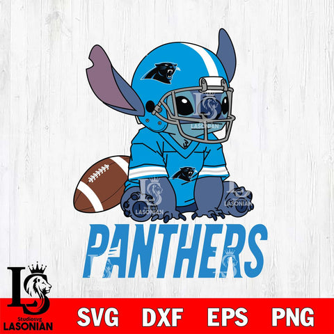 Carolina Panthers Stitch with a football SVG DXF EPS PNG FILE, NFL File Cut, Digital Download,Instant Download, Silhouette, Cricut