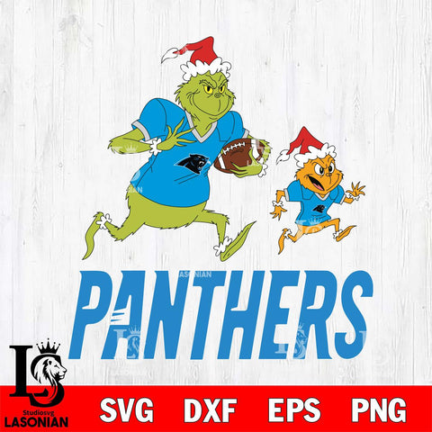 Carolina Panthers The Grinch & Max Football Cricut,Christmas SVG DXF EPS PNG FILE, Digital Download,Instant Download, Silhouette