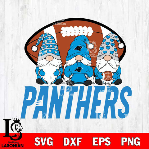 Carolina Panthers Three Gnome Football File Cut, NFL SVG, Digital Download , CHRISTMAS Criucut , Silhouette