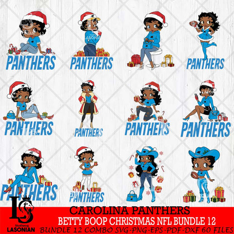 Carolina Panthers  Betty Boop Christmas NFL Bundle File Cut, NFL SVG DXF EPS PNG PDF File, Digital Download , Criucut , Silhouette